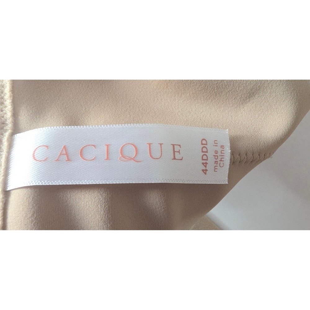 Cacique 44DDD Balconette Lightly Lined Bra Beige Full Coverage WIRE WAS REMOVED - Picture 6 of 10